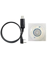 ansoko Cable de programación Usb para bf-888S BF-F8 + H-777 G-777- BF-480 Series Walkie Talkies (cable + CD)