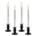 612 Vermont Ultra-Bright LED Window Candles with Timer, Battery Operated, Metal Base, White Candlestick, Adjustable Height (Pack of 4, Matte Onyx)