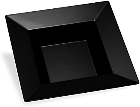 20 Disposable Heavy Duty 12oz Plastic Soup Bowls - Black