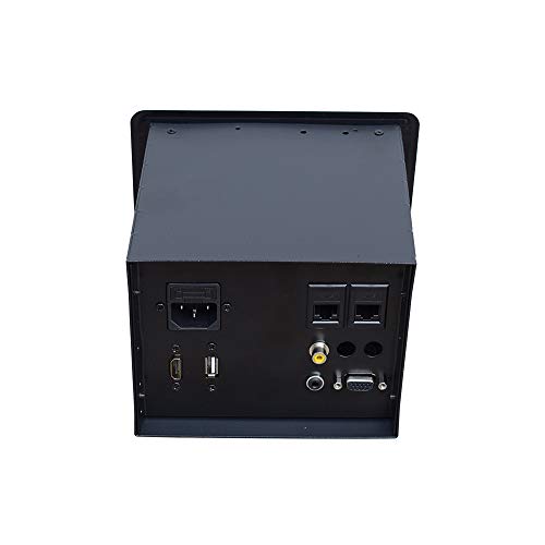 Pop Up Outlet Date Center with CAT6 Power HDMI VGA USB and Video for Meeting Room or Conference Desktop