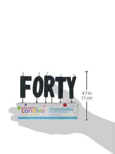 F-O-R-T-Y-Black-Glitter-Birthday-Candles-Party-Supply