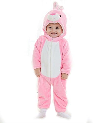Baby Cosplay Animal Romper Animal Onesie sleepwear toddler Romper (XS (66-75cm), Pink Bunny)