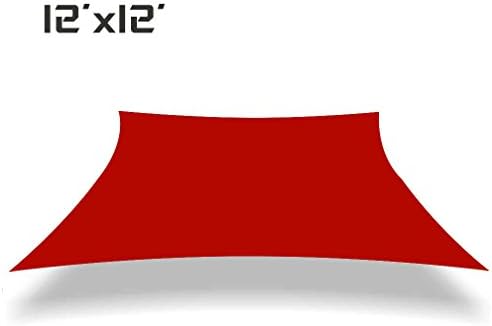 UNICOOL 12' X 12' Square Sun Shade Sail UV Block For Outdoor Garden Patio Sunscreen Awning Canopy Terracotta