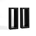 Danya B. Set of 2 Vertical Mirror Pillar Candle Sconces with Metal Frame