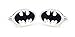 Round Superhero Batman Men's Rhodium Plated Wedding Business Cufflinks One Pair