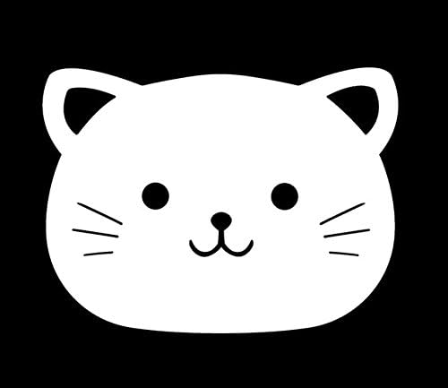 Amazon Co Jp ネコ ねこ キャット 猫 Cat ペット 動物 顏 シルエット ステッカー シール デカール 5cm 4cm ホワイト ホビー