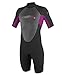 O'Neill Wetsuits Kids' O'Neill Youth Reactor 2mm Back Zip Spring Wetsuit, Black/Pink/Black, 6