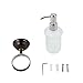 Wall Soap Dispenser Bathroom Solid Brass Soap & Lotion Hand Soap Holder Oil Rubbed Bronze, Frosted Glass Soap Dispenser for Bathroom Kitchen