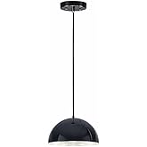 ET2 Hemisphere-15W 1 LED Pendant-14 Inches Wide by 8 inches high-Gloss Black/Aluminum Finish -Traditional Installation