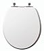 TOPSEAT TinyHiney Potty Round Toilet Seat, Adult/Child, w/Slow Close Chromed Metal Hinges, Wood, White