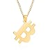 Bitcoin Necklace with 20 inch Chain Rust-Free Stainless Steel Gold Plated Pendant Jewelry for Men and Women - Unique Psychical Collectible Digital Currency Fashion | Gift Pouch + 1 Free Coin Included