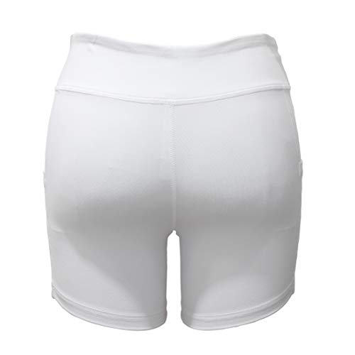 LOVESOFT Women’s Workout Cycling Running Tights Yoga Shorts with Side Pockets (White, XL) - Thumbnail 2