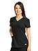 Grey's Anatomy Women's Two Pocket V-Neck Scrub Top with Shirring Back, Black, Small