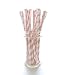 Boy/Girl Baby Shower Straws, Pink and Blue Paper Straws (50 Pack) - Twins or Unisex Straws, Barbershop Striped Straws, Baby Shower Party Favors