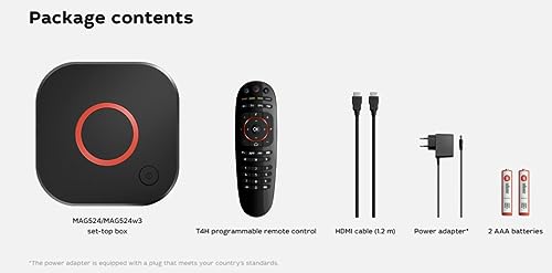 Infomir Mag 524W3 4K , Built-in Dual Band 2.4G/5G WiFi, HDMI Cable (Much Faster Than Old Mag 324w2 and 424W3) Black