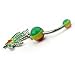 Jamaican Pot Leaf Belly Ring Dangle Belly Button 14G 3/8