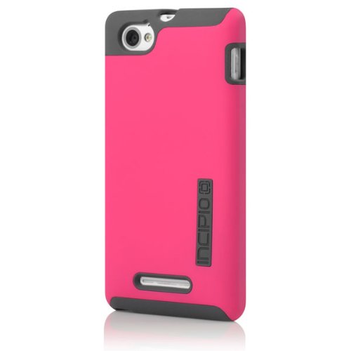 IncipioDualPro Case for Sony Xperia M-Carrying Case-Retail Packaging-Cherry Blossom Pink/Charcoal Gray