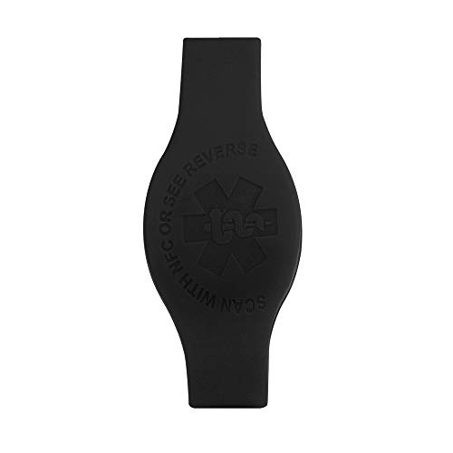 Tap2Tag-189-mm-Large-Black-Teardrop-Medical-Alert-Wristband
