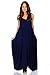 Simply Ravishing Casual Maxi Boho Harem Spaghetti Strap Dress, X-Large, Navy
