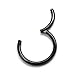 NewkeepsR 3PCS-1.2mm Black Anodised Hinged Clicker Nose Hoop Rings, 16 Gauge 316L Steel Seamless Segment Sleeper Earrings Piercing 10/11/12mm
