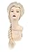 SARLA Women's Braided Long White Blonde Anime Cosplay Wig 30 Inch Synthetic Pigtail Hair for Party Halloween Costume Adult Size
