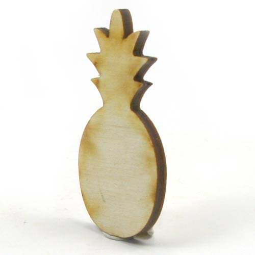Mylittlewoodshop - Pkg of 6 - Pineapple - 2 inches by 1 inch and 1/8 inch thick unfinished wood(LC-PINE01-6)