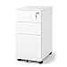 DEVAISE White File Cabinet, Small Filing Cabinet with 3 Drawers with Slim Width for Home Office, Rolling Under Desk Cabinet (11.8 inch)