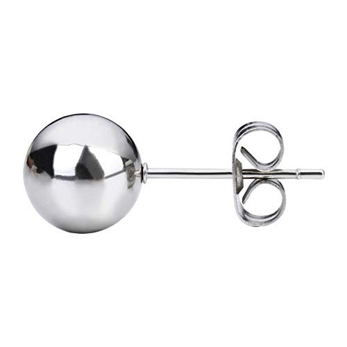 Set of 6 Stainless Steel Earring Stud Earrings Ball 3 mm 4 mm 6 mm 8 mm with Ear Nut Blank Round for Jewellery Set Size (4 mm Ball 3 Pairs)