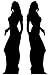Secret Agent (James Bond Style) Girl Double Pack - Silhouette Lifesize Cardboard Cutout / Standee / Standup