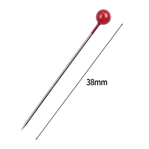 Sewing Pins with Colored Flat Heads Straight Pins Long 250pcs 8 Colors for Home Sewing Crafts.