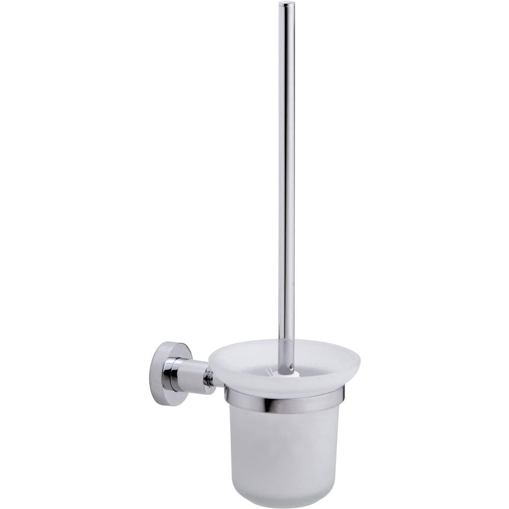 tesa® Loxx Toilet Brush, high Gloss Chromed Metal, self-Adhesive, Adhesive mounting Technology, 160 mm x 379 mm x 112 mm