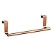 mDesign Decorative Metal Kitchen Over Cabinet Towel Bar - Hang on Inside or Outside of Doors, Storage and Display Rack for Hand, Dish, and Tea Towels - Copper