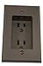 Leviton 689-E 15 Amp 1-Gang Recessed Duplex Receptacle, Residential Grade, with Screws Mounted to Housing, Black primary