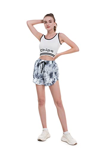 Womens Butterfly Shorts 2 in 1 Flowy Skirt Shorts for Women Casual Summer High Waisted Athletic Running Workout Skort Shorts