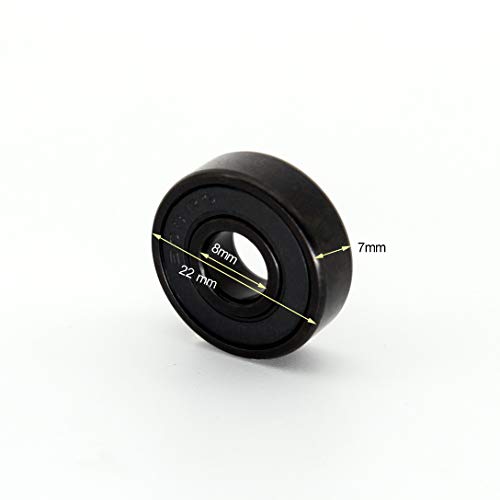 Z-FIRST High Speed 608RS Hybrid Black Ceramic Bearings for Longboard, Inline Skates, Skateboard, Scooters, Skateboard and More (Pack of 4, Black)