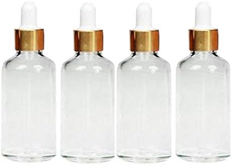 Hisght 4PCS 50ML/1.7OZ Clear Glass Essential Oil Vials Perfume Dropper Bottles Cosmetic Makeup Sample Containers Jar Pot With Glass Pipette