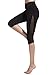 SweatyRocks Women's Mesh Panel Capri Leggings Workout Yoga Running Crop Pants
