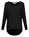 JJ Perfection Women's Casual Boat Neck Slub Knit Long Sleeve T-Shirt