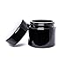 ultravioLeaf 100 ml (3.4 fl oz) Medium Capacity Travel Size Black Ultraviolet Glass Screw Top Jar | Airtight Smell Proof Stash Container