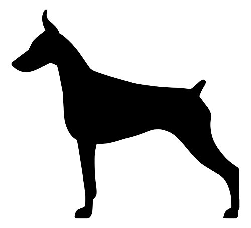 DOBERMAN PINSCHER 5" x 4.5" Vinyl Decal Sticker - Dobie Dog Dobermann - - IVORY