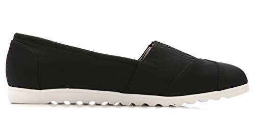 ComeShun Womens Shoes Canvas Comfort Slip On Loafers Sneakers Classic Flats (39 EU/8 US, Black) - Thumbnail 4