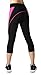 Neonysweets Womens Capri Workout Pants Yoga Pants Active Leggings Black Rose M