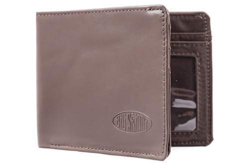 Big Skinny Men's Leather Bifold Slim Wallet, Holds Up to 25 Cards, Brown
