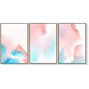 3 Piece Framed Canvas Wall Art for Living Room, Bedroom Organic Pastel Abstract IV Canvas Prints for Home Decoration Ready to Hang - 16"x24"x3 Panels