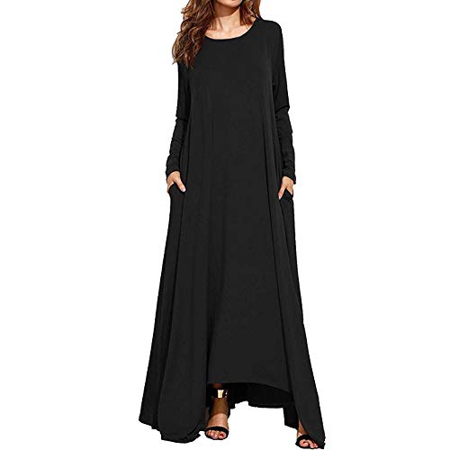 Women Loose Dress Sunyastor Solid Casual Long Sleeve Asymmetrical Ankle |  Desertcart Bermuda
