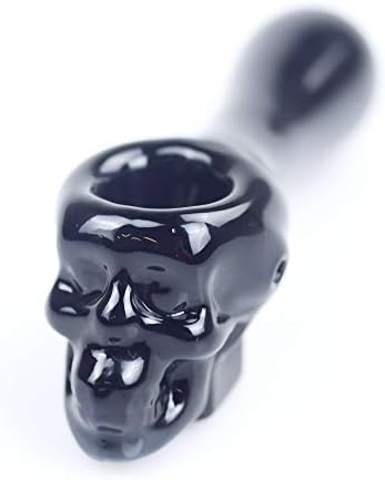 Morgan Som 4.3 inch Black Cool Skull-Pattern Handmade Durable Easy-Cleaning Compact Art Glassware