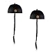 Baoblaze Set of 2pcs Fashion Adults Men Black Chinese Oriental Cap With Ponytail Party Cosplay Hats Stage Performance Props
