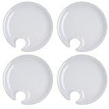 Cobble Creek (4 Pack) Plastic Appetizer Plates With Wine Glass Holder for Parties, Weddings, Holiday