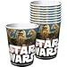 Star Wars Birthday Party Supplies Pack for 8 Guests - 8 lunch plates, 8 dessert plates (4 of each design), 16 lunch napkins, 8 cups, and a table cover