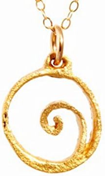 Small Spiral Waves Necklace - Dainty Beach Lovers Necklace